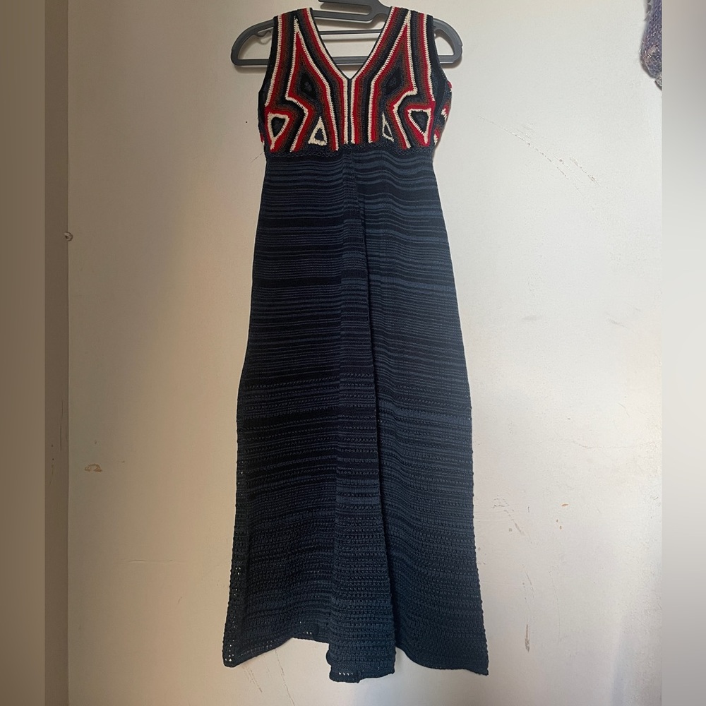 Rachel Comey Navy Maxi Dress with Red and White Bodice - Picture 6 of 11